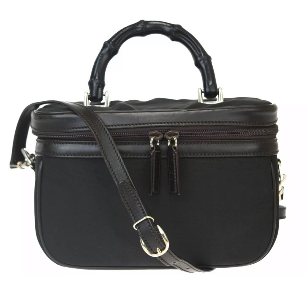 GUCCI Bamboo Vanity Leather Shoulder Bag - Picture 2 of 8